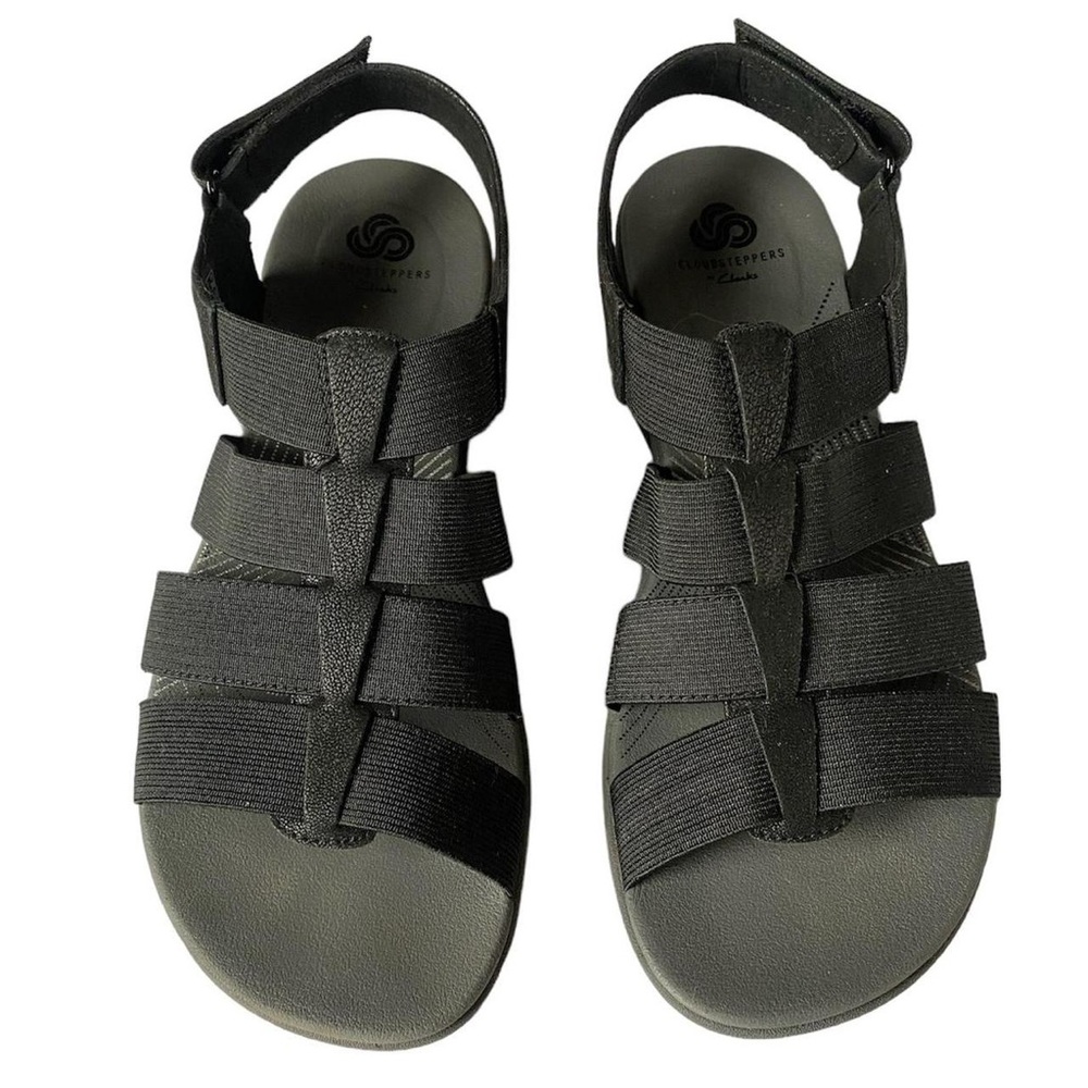 Cloudsteppers by Clark’s with Soft Cushion Soles Black Strappy Sandals Size 8.5